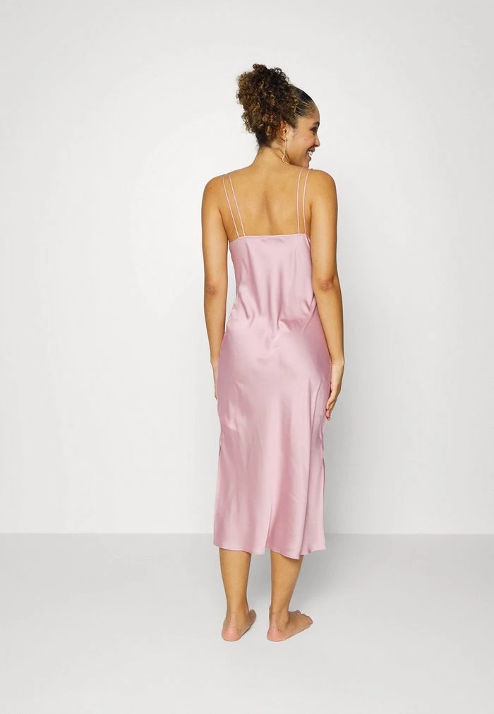 Vêtement De Nuit ANNA FIELD Anna Field Simple Satin Long Line Nightie Rose Femme | XJX-3623349